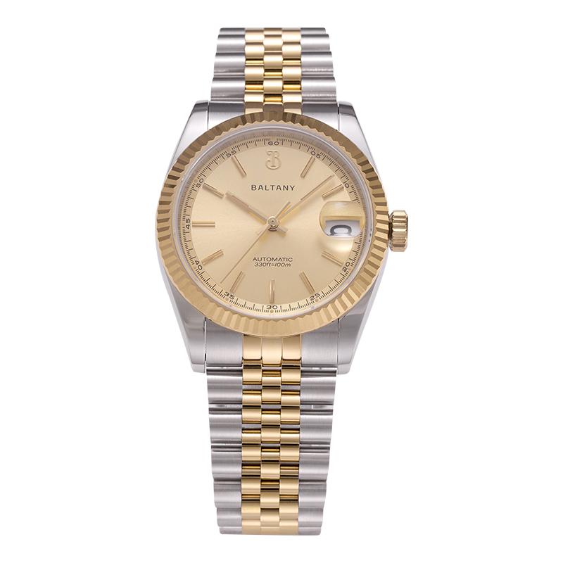 Baltany Burgundy 36mm Gold Retro Dress Watches S4084