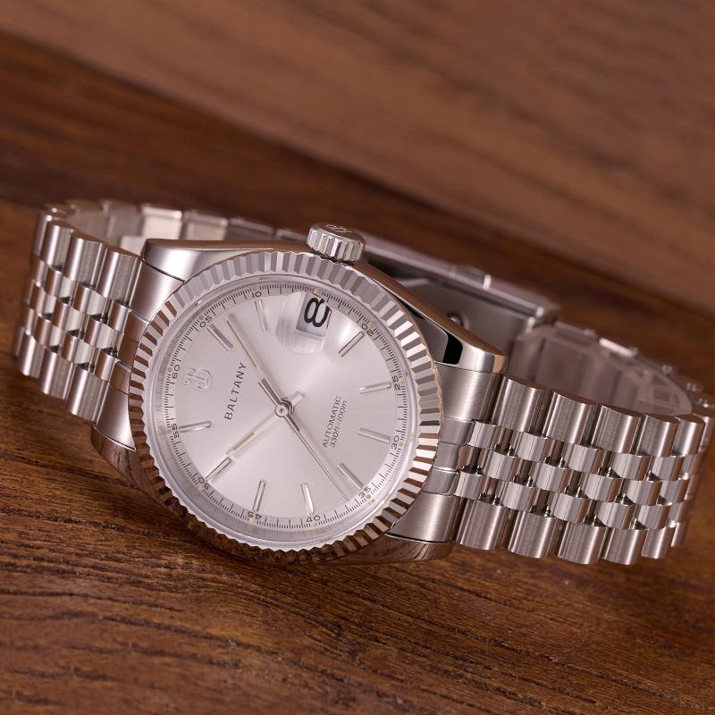 Baltany Burgundy 36mm Gold Retro Dress Watches S4084